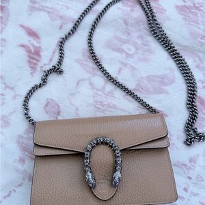 Gucci Beige Leather Mini Bag with Chain